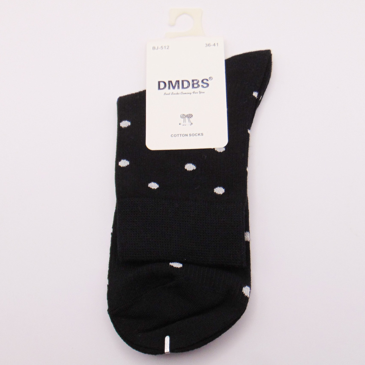 Бавовняні шкарпетки в горошок 36-41 чорні Dmdbs 512, фото 1