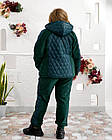 Жіночий теплий костюм штани джогери+жител NOBILITAS 50-64 смарагдового кольору, фото 3