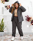Жіночий теплий костюм штани джогери+жител NOBILITAS 50-64 графiтового кольору, фото 2