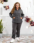 Жіночий теплий костюм штани джогери+жител NOBILITAS 50-64 графiтового кольору, фото 4