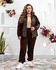 Жіночий теплий костюм штани джогери+жител NOBILITAS 50-64 коричневого кольору, фото 2