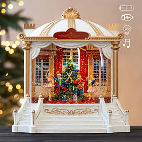 Новорічний ліхтар з підсвіткою та музикою "Новорічна вистава", 23 см