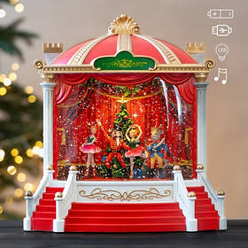 Новорічний ліхтар з підсвіткою та музикою "Новорічна вистава", 23 см