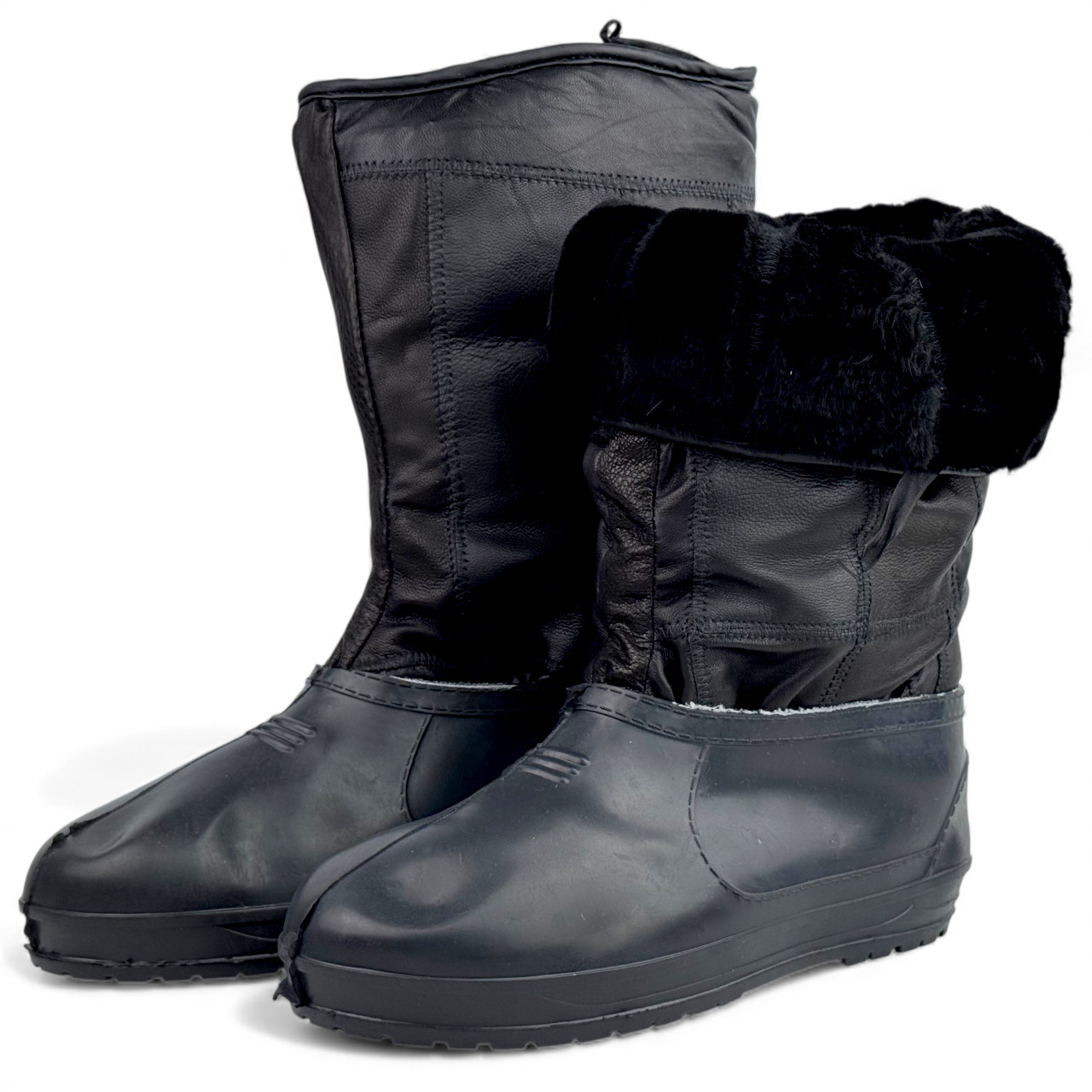 Зимове шкіряне взуття з галошами