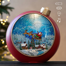 Новорічний ліхтар з підсвіткою та музикою "Магічна куля", 21 см