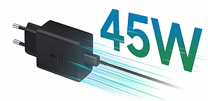 Зарядний пристрій Samsung EP-T4511XBEGEU Black, 45W + кабель USB Type-C