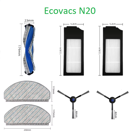 Комплект змінних аксесуарів для робота-пилососа Ecovacs Deebot N20 / N20 PLUS / N20 PRO PLUS, фото 1