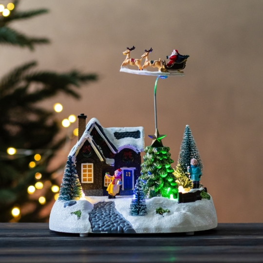 Новорічна карусель з підсвіткою 18*20,5 см 6026-001