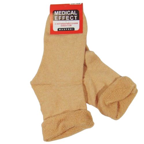 Теплі шкарпетки з антиварикозним ефектом Medical Effect Житосвіт 36-40 бежеві, фото 1