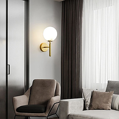 Бра з білим плафоном в латунному корпусі 32 см B91086/1 CP