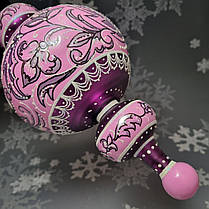 Скляна іграшка Елегантний Королівський Жезл Рожева Фантазія pучна робота, фото 2