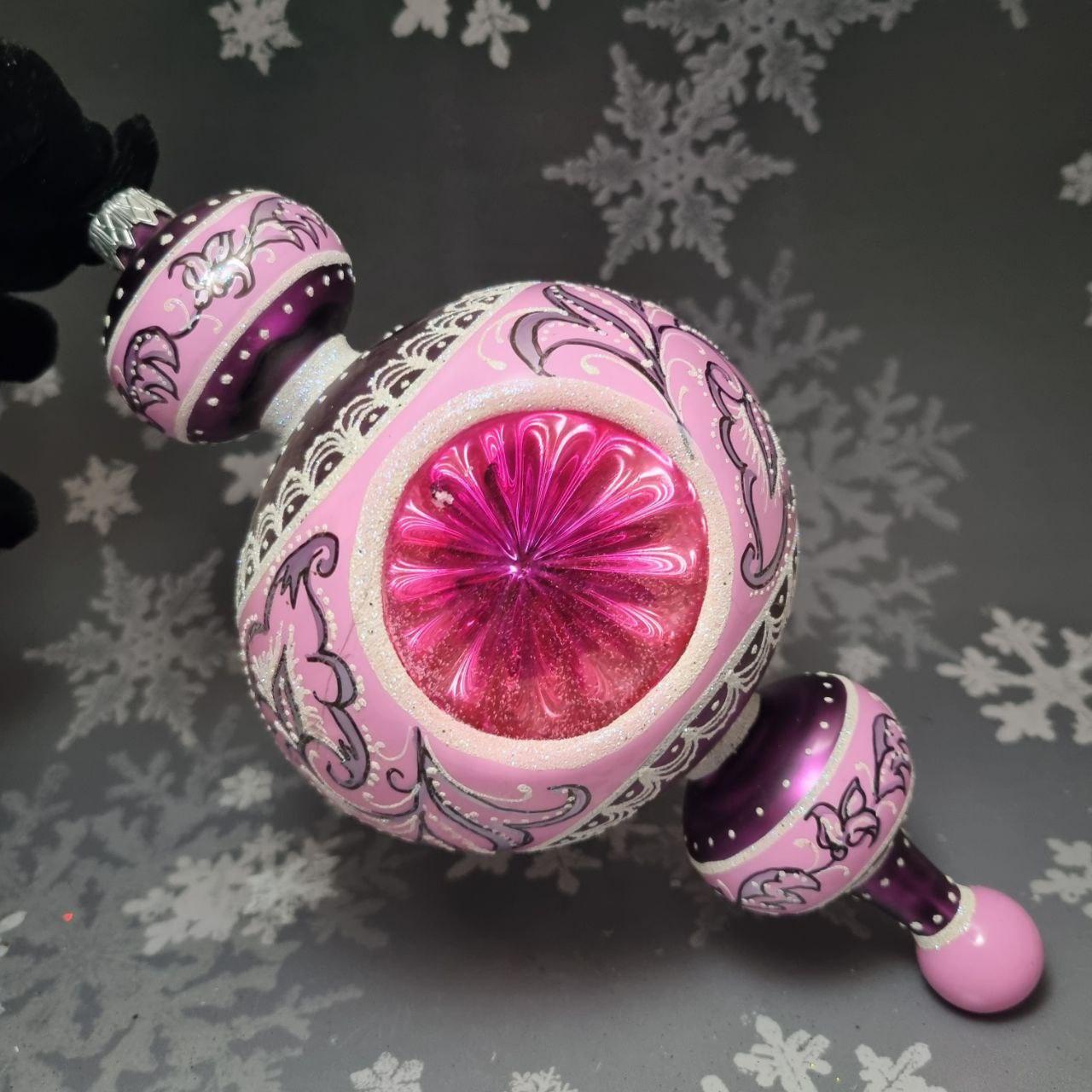 Скляна іграшка Елегантний Королівський Жезл Рожева Фантазія pучна робота