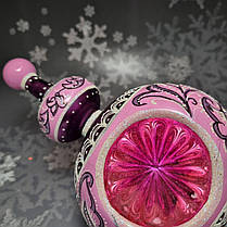 Скляна іграшка Елегантний Королівський Жезл Рожева Фантазія pучна робота, фото 3