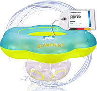 Дитяче надувне коло EDWEKIN із сидінням для плавання 56х19 см зелений-блакитний до 15 кг для дітей 6 місяців-3 роки