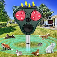 Ультразвуковой отпугиватель животных с PIR-датчиком солнечный зеленый для защиты сада и огорода