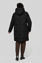 Зимове пальто прямого силуету з капюшоном Паула, розміри  50-60, фото 2