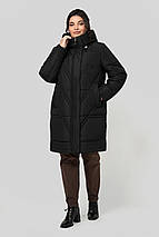 Жіноче зимове пальто прямого крою з капюшоном Паула, розміри 50-60, фото 2