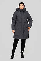 Жіноче зимове пальто прямого крою з капюшоном Паула, розміри 50-60, фото 5
