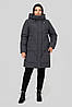 Зимове пальто прямого силуету з капюшоном Паула, розміри  50-60, фото 10