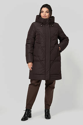 Жіноче зимове пальто прямого крою з капюшоном Паула, розміри 50-60, фото 1