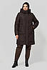 Зимове пальто прямого силуету з капюшоном Паула, розміри  50-60, фото 7