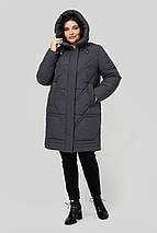 Жіноче зимове пальто прямого крою з капюшоном Паула, розміри 50-60, фото 2