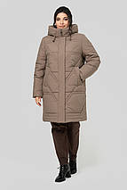 Жіноче зимове пальто прямого крою з капюшоном Паула, розміри 50-60, фото 4