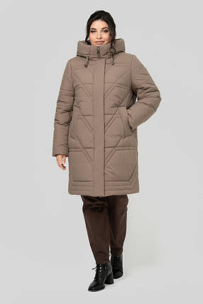 Жіноче зимове пальто прямого крою з капюшоном Паула, розміри 50-60, фото 1