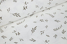 Фланель Коричневі гілочки на білому, ширина 240 см