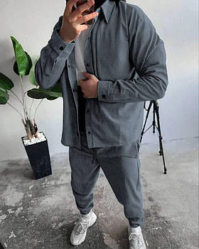 Чоловічий повсякденний вельветовий костюм