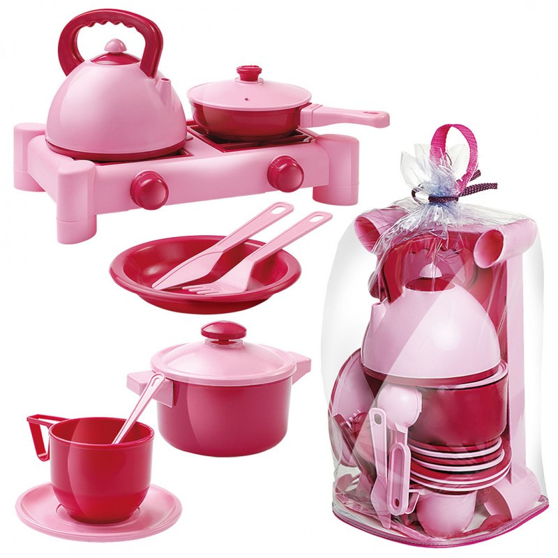 Іграшка дитяча "Набір посуду з газовою тлитою" 1047 Юніка (34 предмети), фото 1