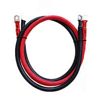 Комплект кабелів для з'єднання інвертора та АКБ по 200см перетином 35мм2 з клемами під болт Ду М8 (М10) мідно-луджені