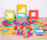 Гра головоломка для дітей пазли дитячі розвиваюча іграшка Настільній тетріс128 пазлів вправи для мозку, фото 3