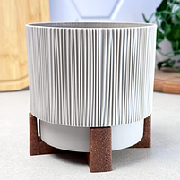 Вазон Осло зі вставкою та декоративною підставкою 20см какао Алеана, фото 2