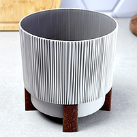 Вазон Осло зі вставкою та декоративною підставкою 20см какао Алеана, фото 6