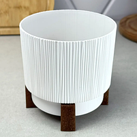 Вазон Осло зі вставкою та декоративною підставкою 24см білий Алеана, фото 4