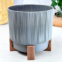 Вазон Осло зі вставкою та декоративною підставкою 30см граніт Алеана, фото 5