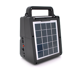 Ліхтар переносний KENSA FP-05-W-S-L+Solar+FM+MP3+Bluetooth+AUX, 2 лампи дод. освітлення, 2 режими, заряд від 5V, батарея 2*18650