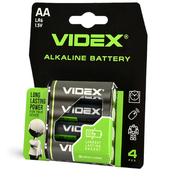 Батарейка лужна AA/LR6 (бл-4шт) Videx