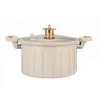 Каструля ROMA з антипригарним покриттям і загартованою скляною кришкою (28 см, м’ятна / бежева)