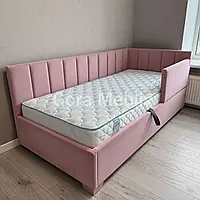 Дитяче ліжко з м'якою спинкою "Оскар" кутове з підйомним механізмом