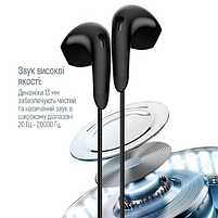 Навушники ColorWay Wired Earphone CW-WD04BK 3,5мм mini-jack чорний, фото 5