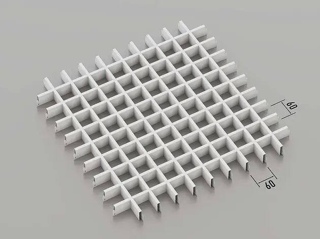 Підвісна стеля Грильято 60*60 Білий RAL 9003, фото 1