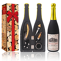 Винний набір у подарунковій упаковці (ігристе) 5 предметів