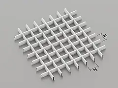 Підвісна стеля Грильято 75*75 Білий RAL 9003