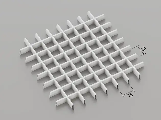 Підвісна стеля Грильято 75*75 Білий RAL 9003, фото 1
