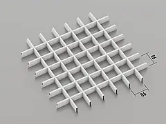 Підвісна стеля Грильято 86*86 Білий RAL 9003