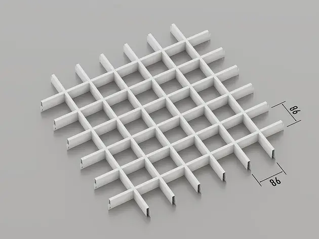 Підвісна стеля Грильято 86*86 Білий RAL 9003, фото 1