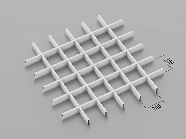 Підвісна стеля Грильято 100*100 Білий RAL 9003, фото 1