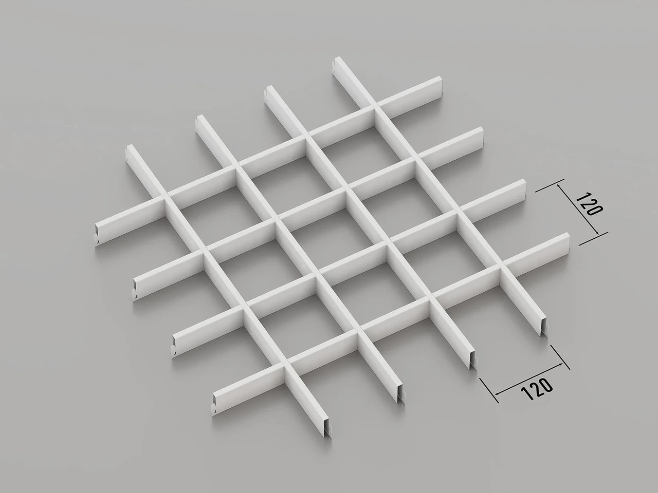 Підвісна стеля Грильято 120*120 Білий RAL 9003